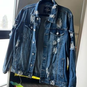 Dark blue wash denim